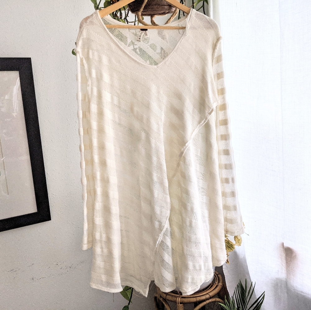 Free People Open Knit Asymmetrical Sweater